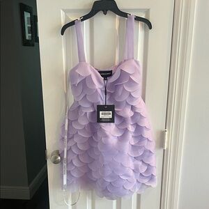 Cynthia Rowley Lavender Organza Scallop Dress